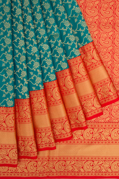 Coimbatore Soft Silk Jaal Sky Blue Saree
