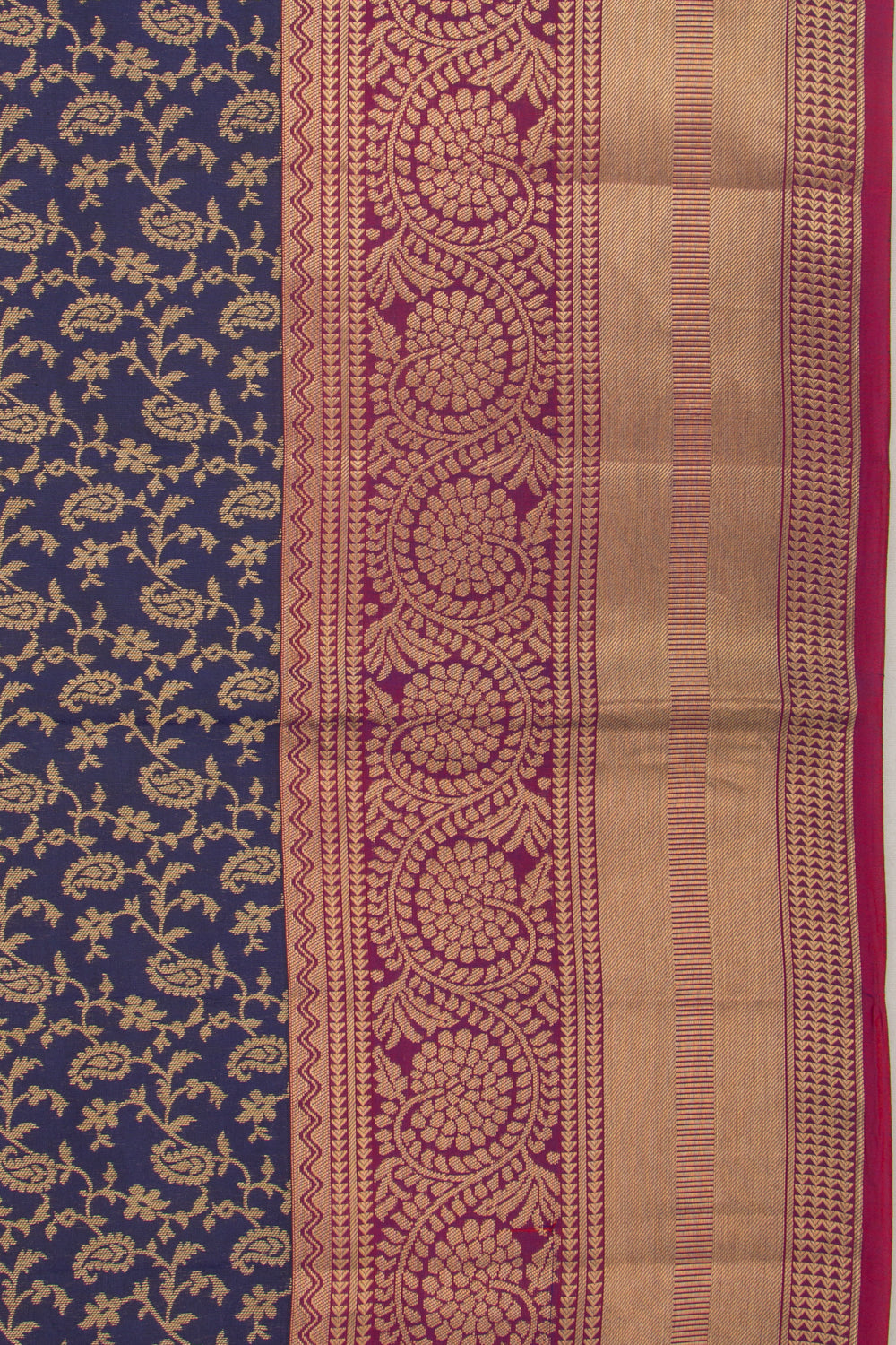 Coimbatore Soft Silk Brocade Dark Blue Saree