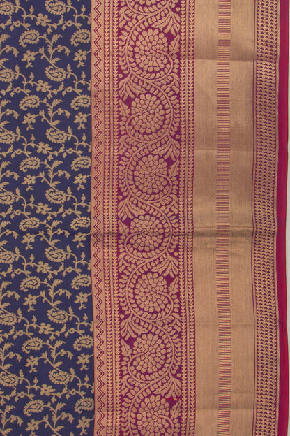 Coimbatore Soft Silk Brocade Dark Blue Saree