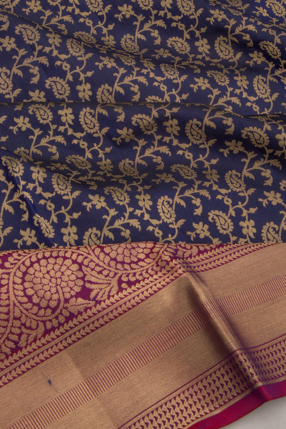 Coimbatore Soft Silk Brocade Dark Blue Saree