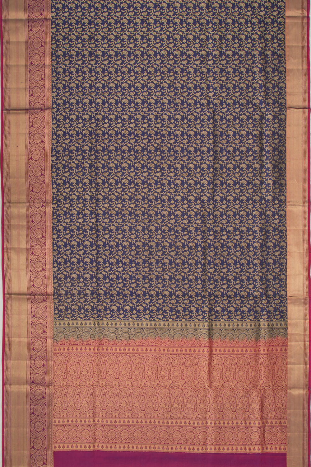 Coimbatore Soft Silk Brocade Dark Blue Saree
