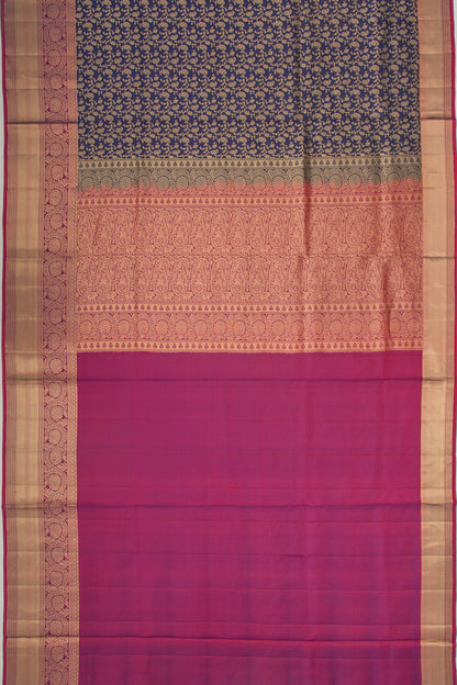 Coimbatore Soft Silk Brocade Dark Blue Saree