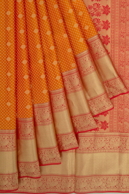 Coimbatore Soft Silk Brocade Orange Saree
