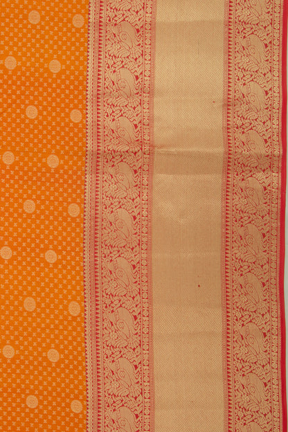 Coimbatore Soft Silk Brocade Orange Saree