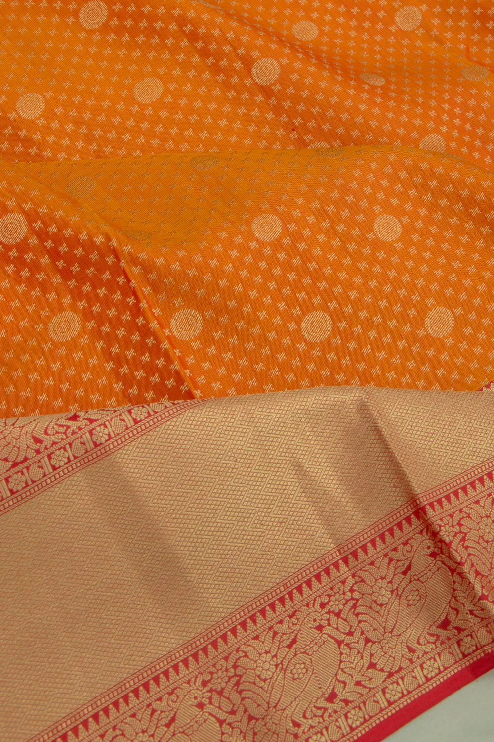 Coimbatore Soft Silk Brocade Orange Saree