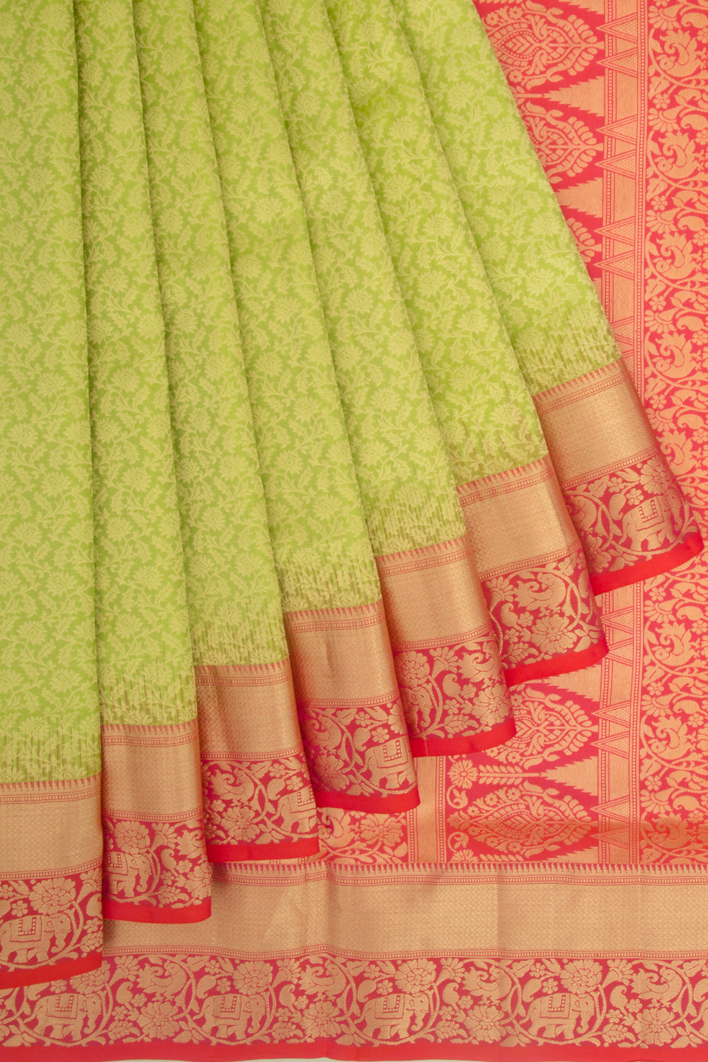 Coimbatore Soft Silk Brocade Green Saree