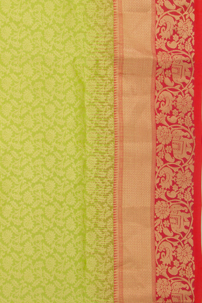 Coimbatore Soft Silk Brocade Green Saree