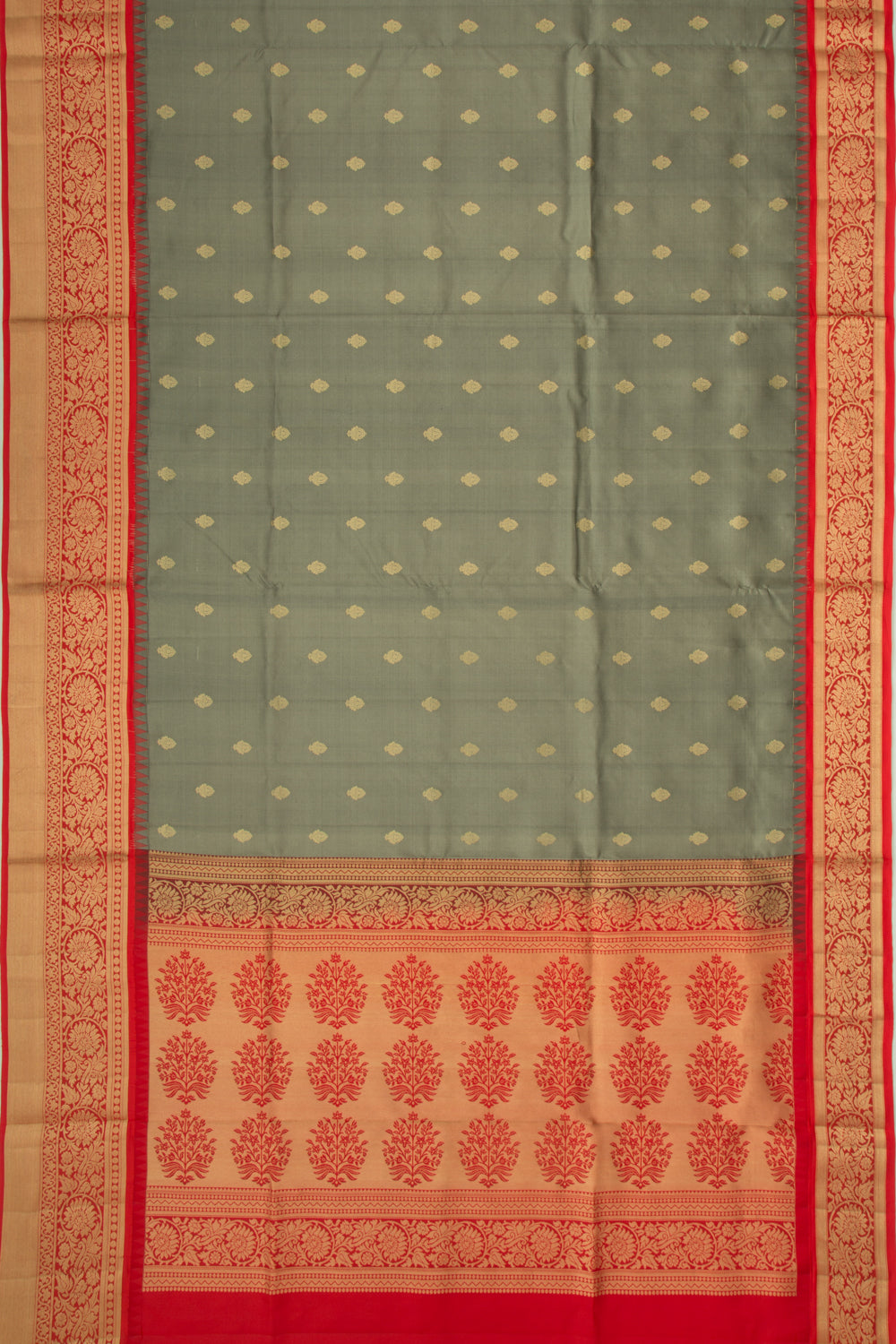 Coimbatore Soft Silk Butta Grey Saree