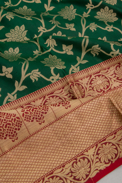 Coimbatore Soft Silk Jaal Bottle Green Saree