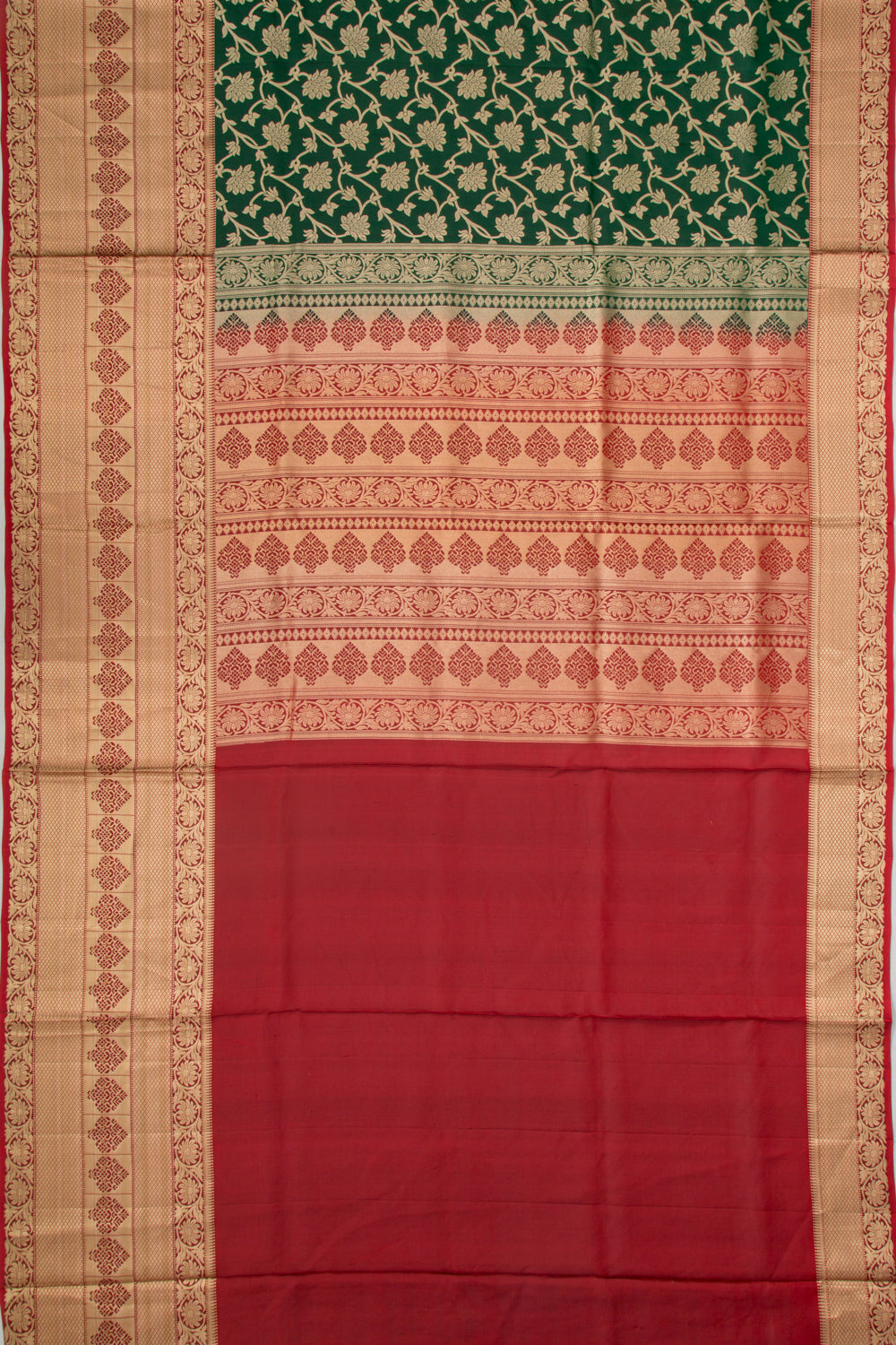 Coimbatore Soft Silk Jaal Bottle Green Saree