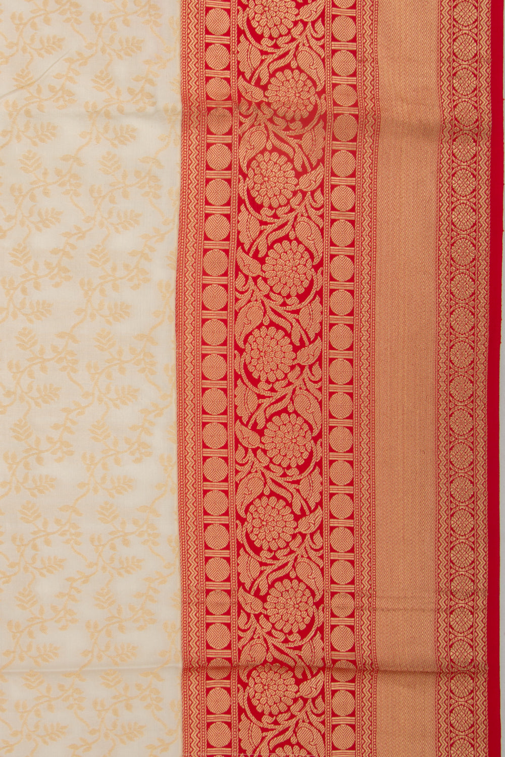 Coimbatore Soft Silk Jaal Cream Saree