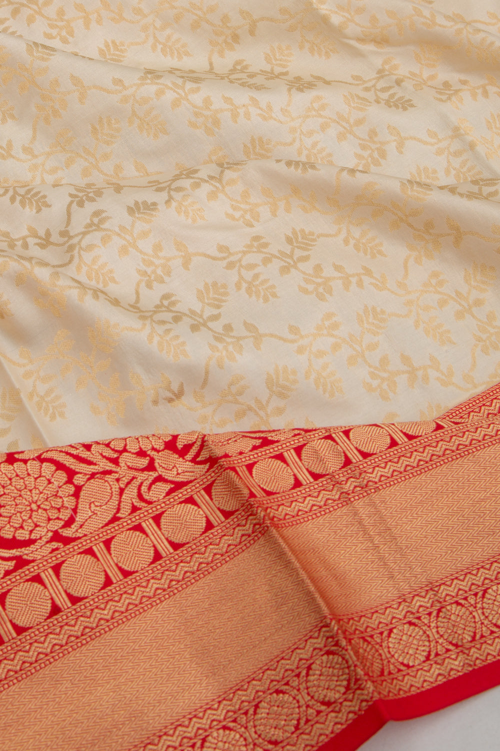 Coimbatore Soft Silk Jaal Cream Saree