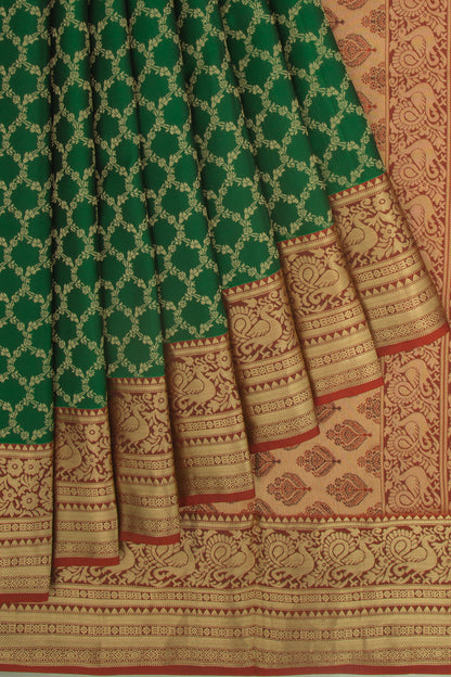 Coimbatore Soft Silk Brocade Green Saree