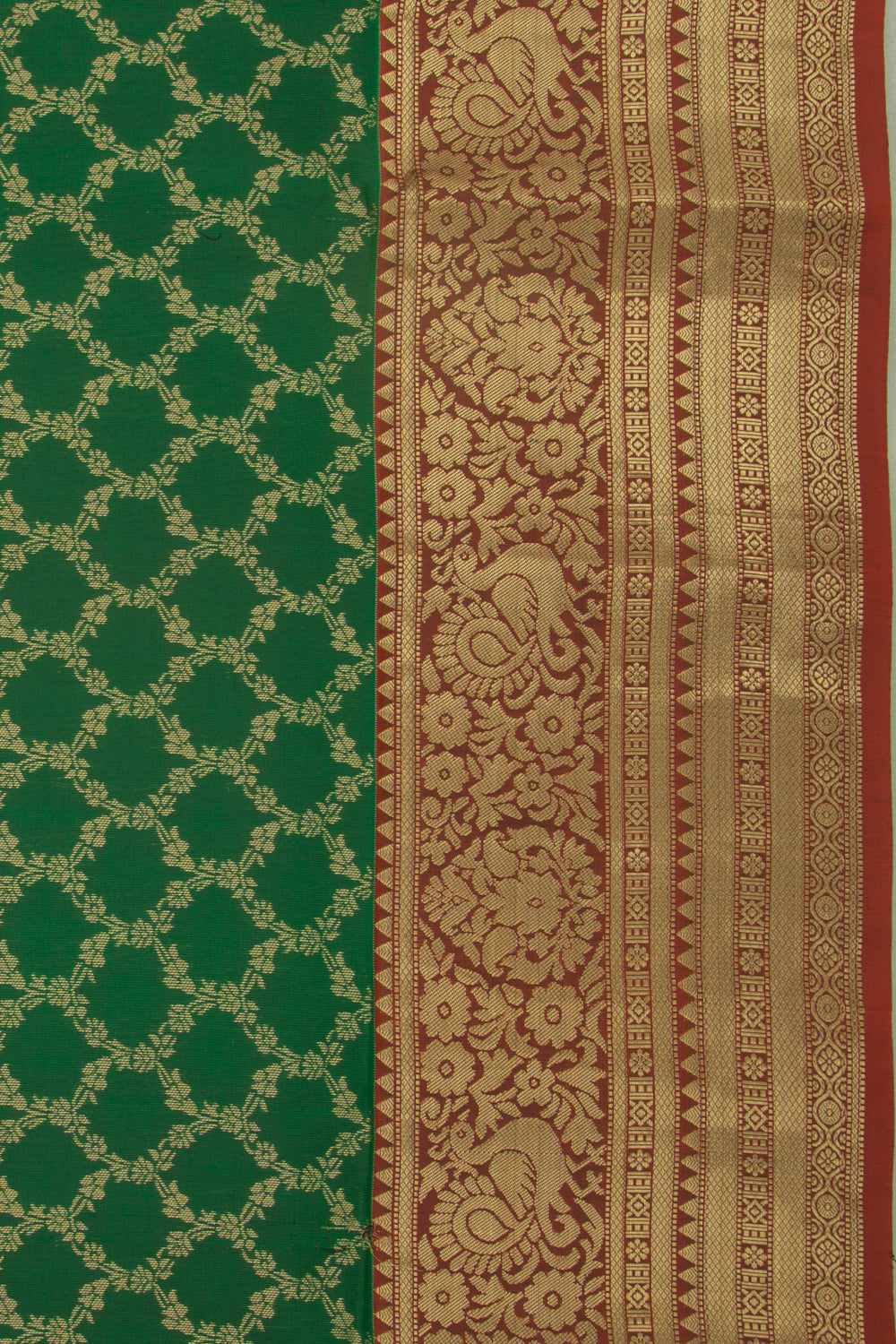 Coimbatore Soft Silk Brocade Green Saree