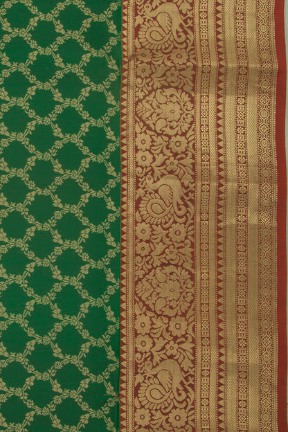 Coimbatore Soft Silk Brocade Green Saree