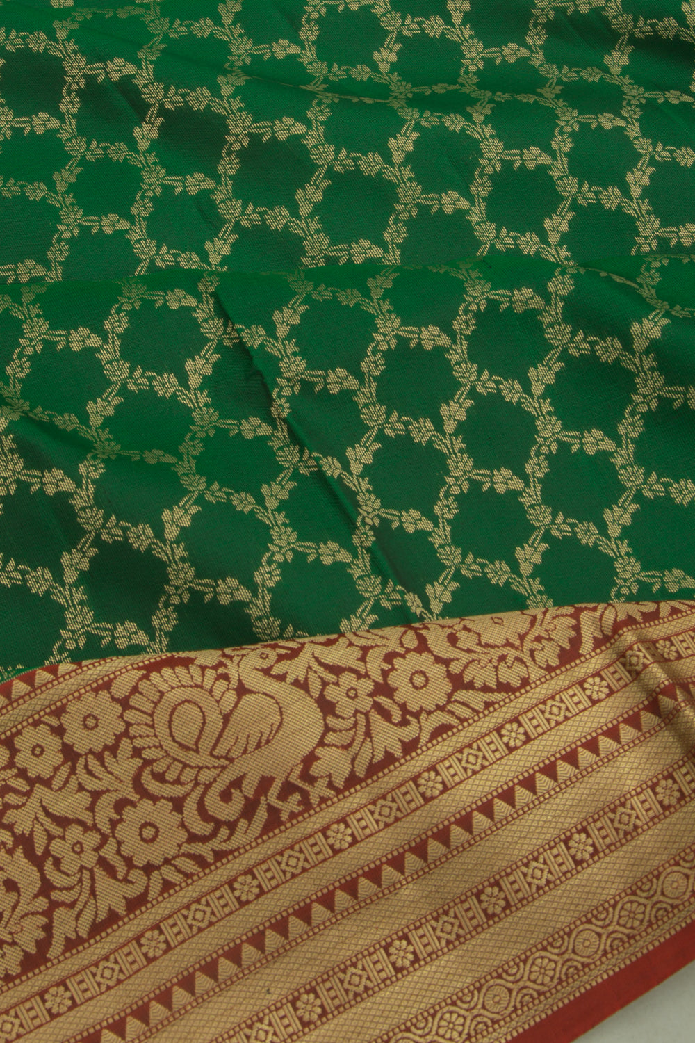 Coimbatore Soft Silk Brocade Green Saree
