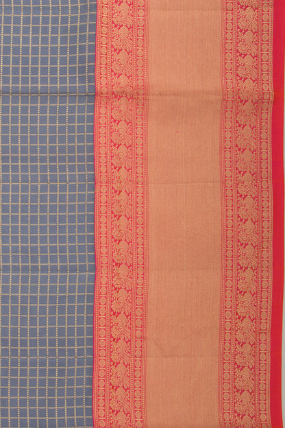 Coimbatore Soft Silk Checks Elephant Grey Saree