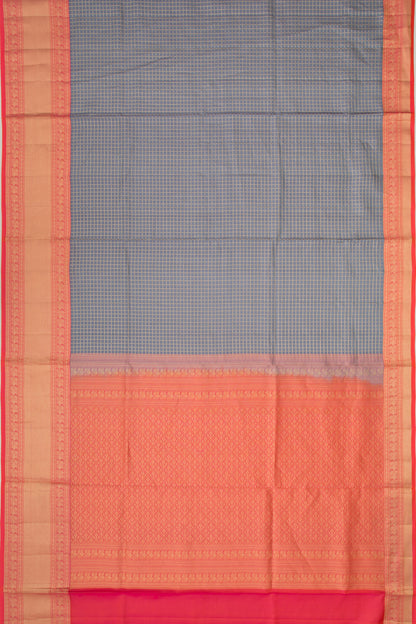 Coimbatore Soft Silk Checks Elephant Grey Saree