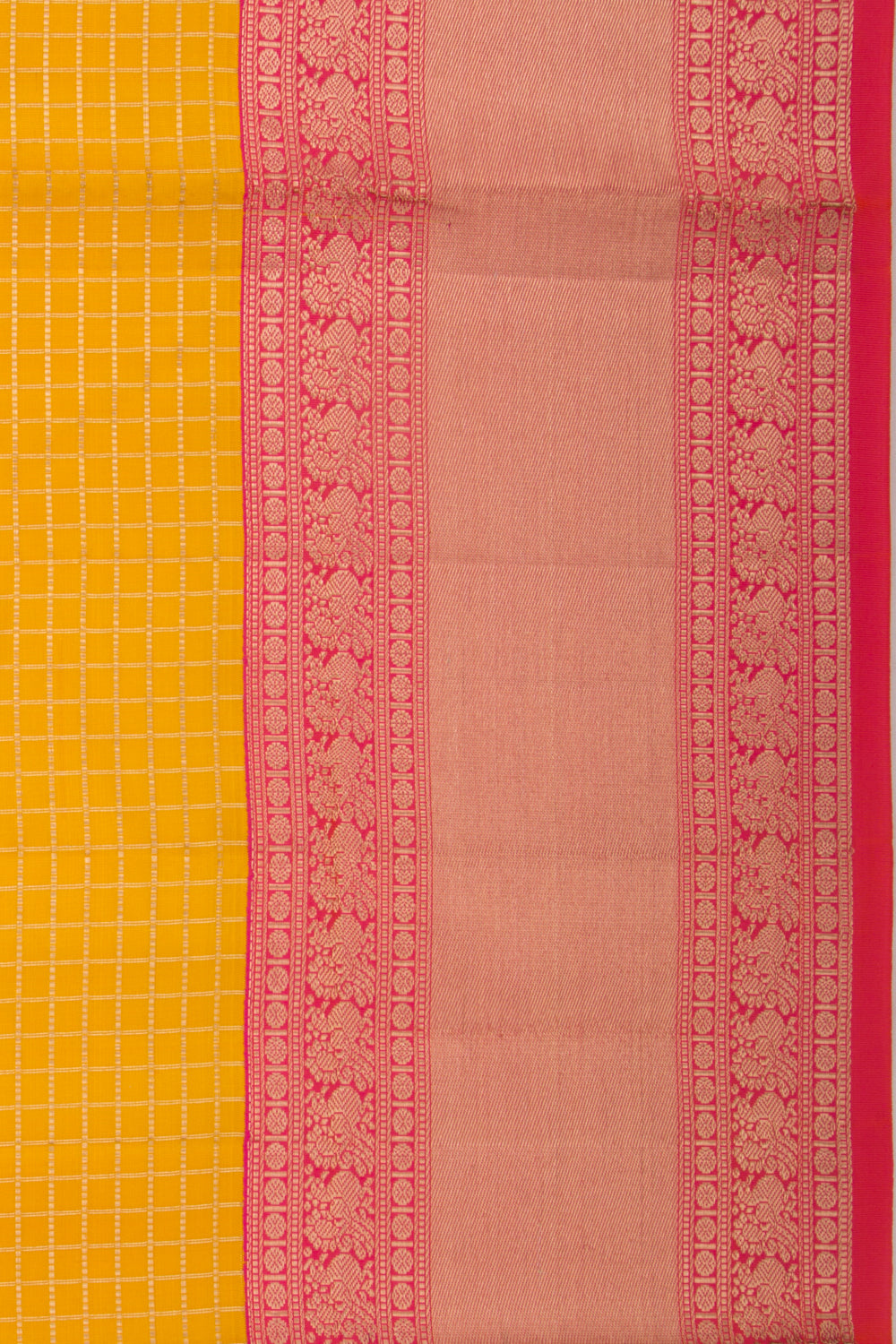 Coimbatore Soft Silk Checks Yellow Saree