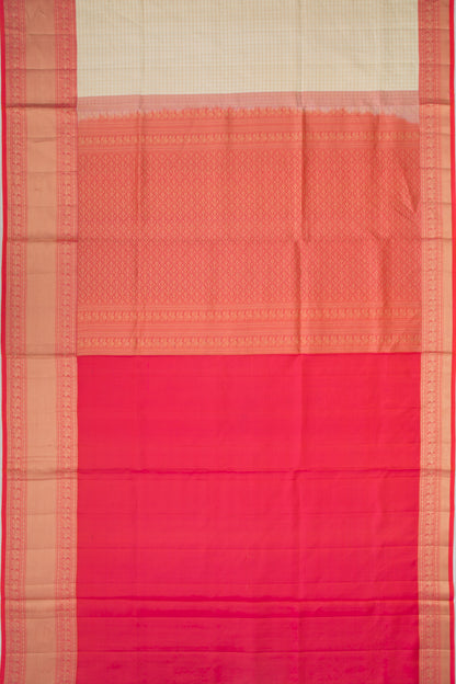 Coimbatore Soft Silk Checks Cream Saree