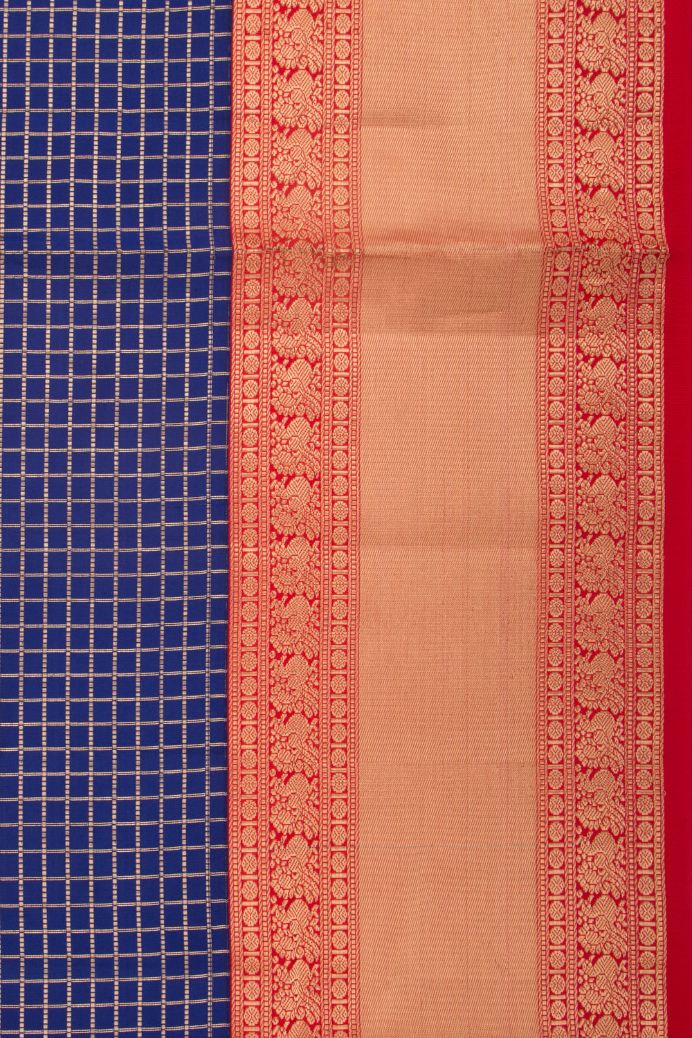 Coimbatore Soft Silk Checks Dark Blue Saree