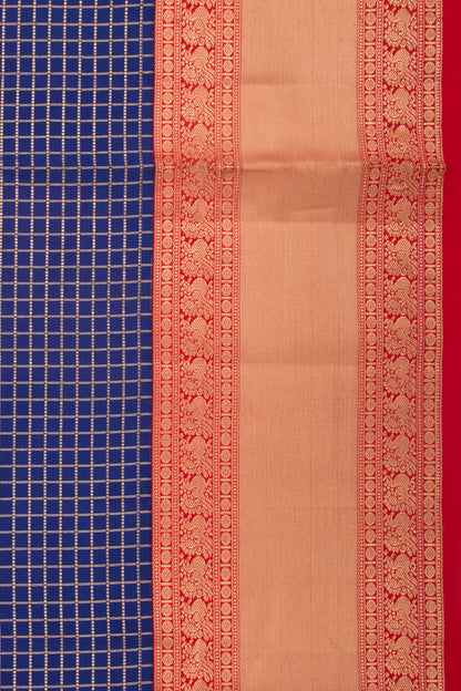 Coimbatore Soft Silk Checks Dark Blue Saree