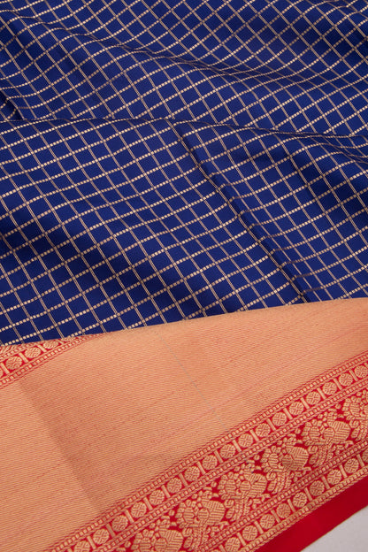 Coimbatore Soft Silk Checks Dark Blue Saree