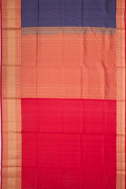Coimbatore Soft Silk Checks Dark Blue Saree