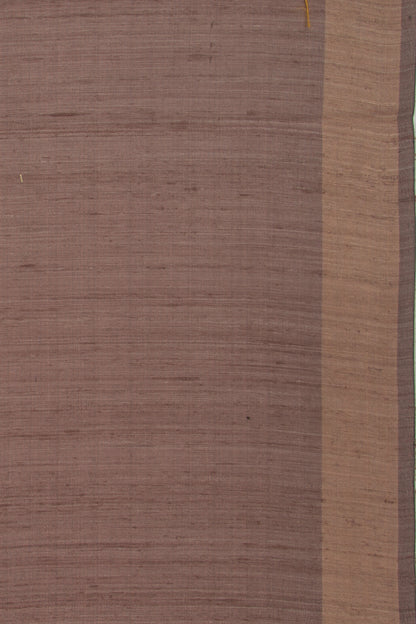 Tussar Plain Choco Brown Saree