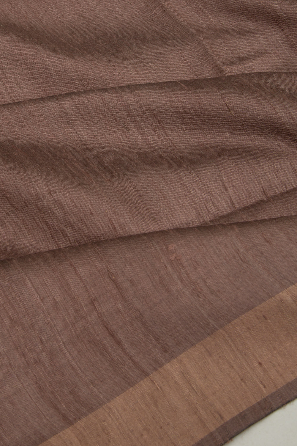Tussar Plain Choco Brown Saree