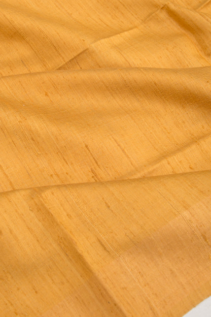 Tussar Plain Yellow Saree