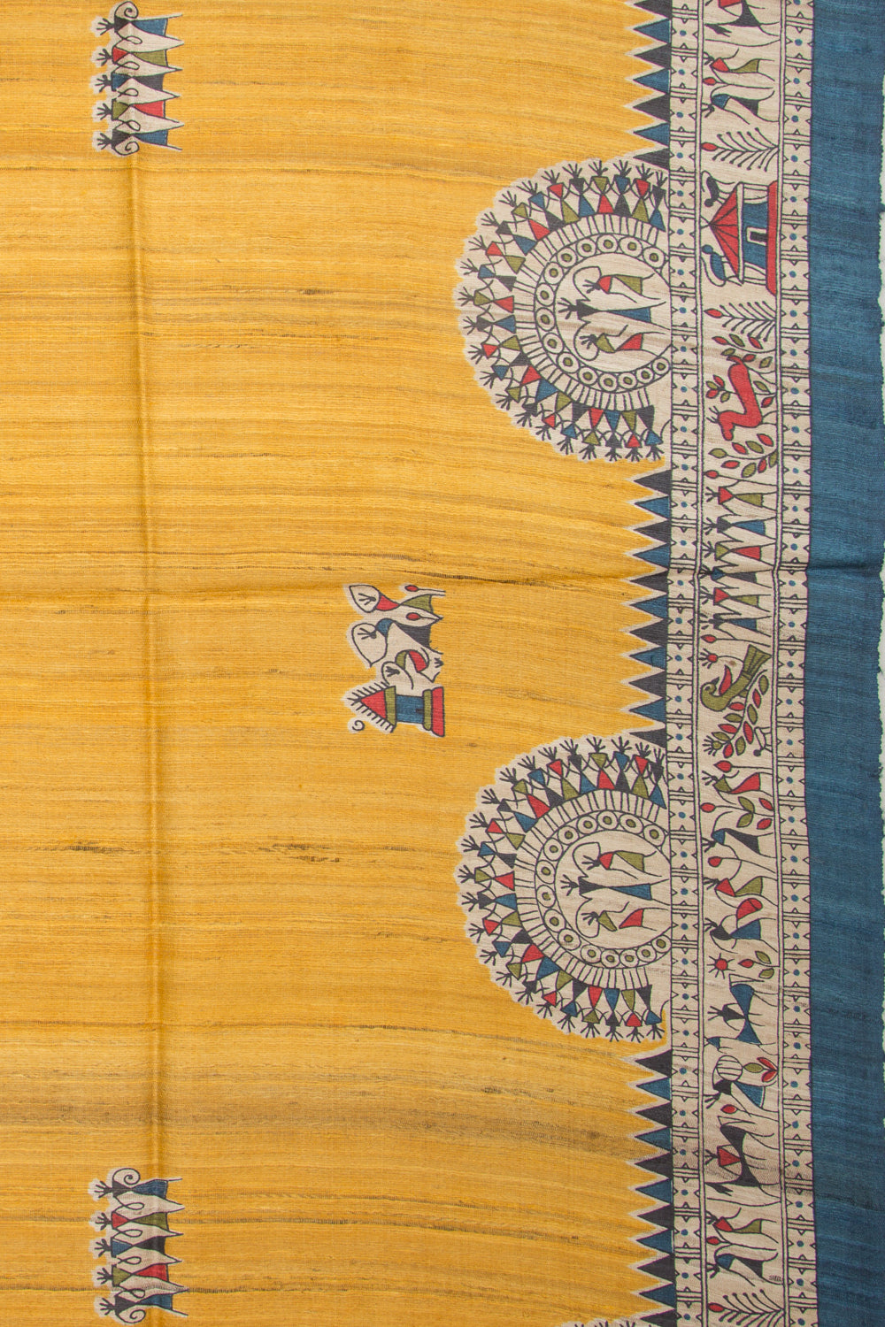 Tussar Butta Yellow Saree