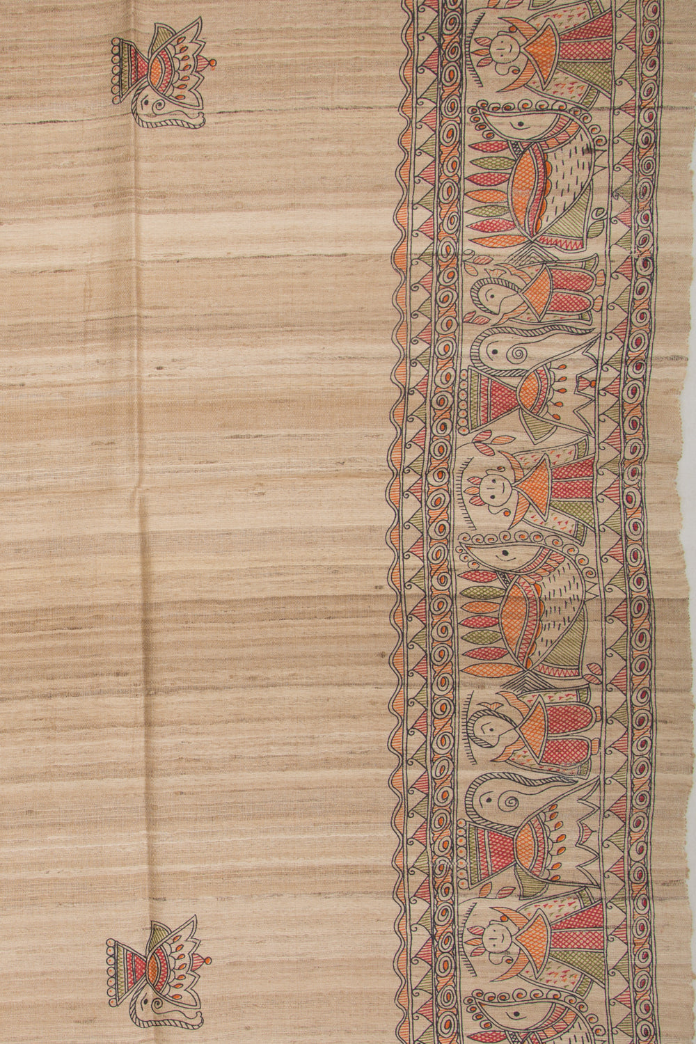 Tussar Butta Beige Saree