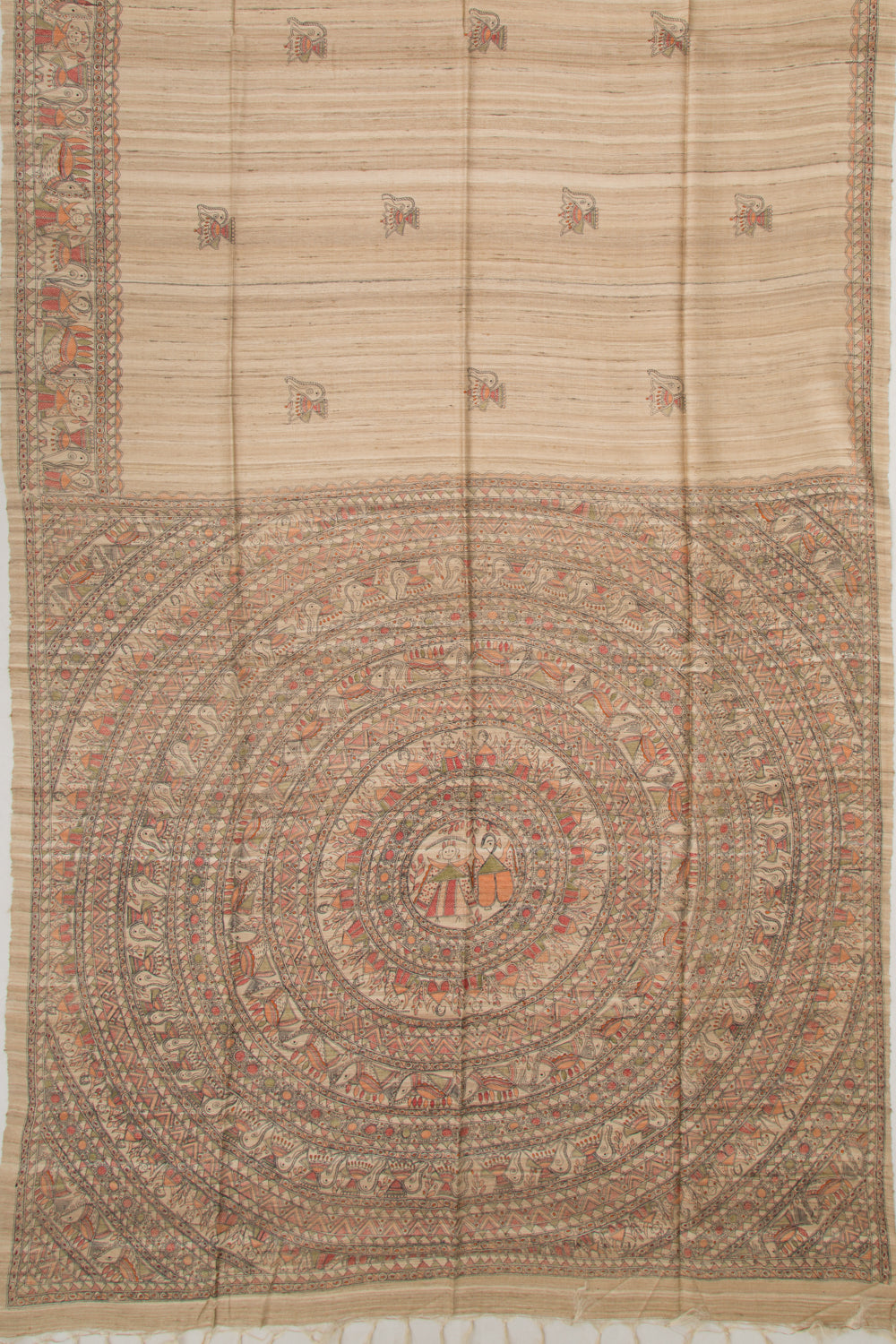 Tussar Butta Beige Saree