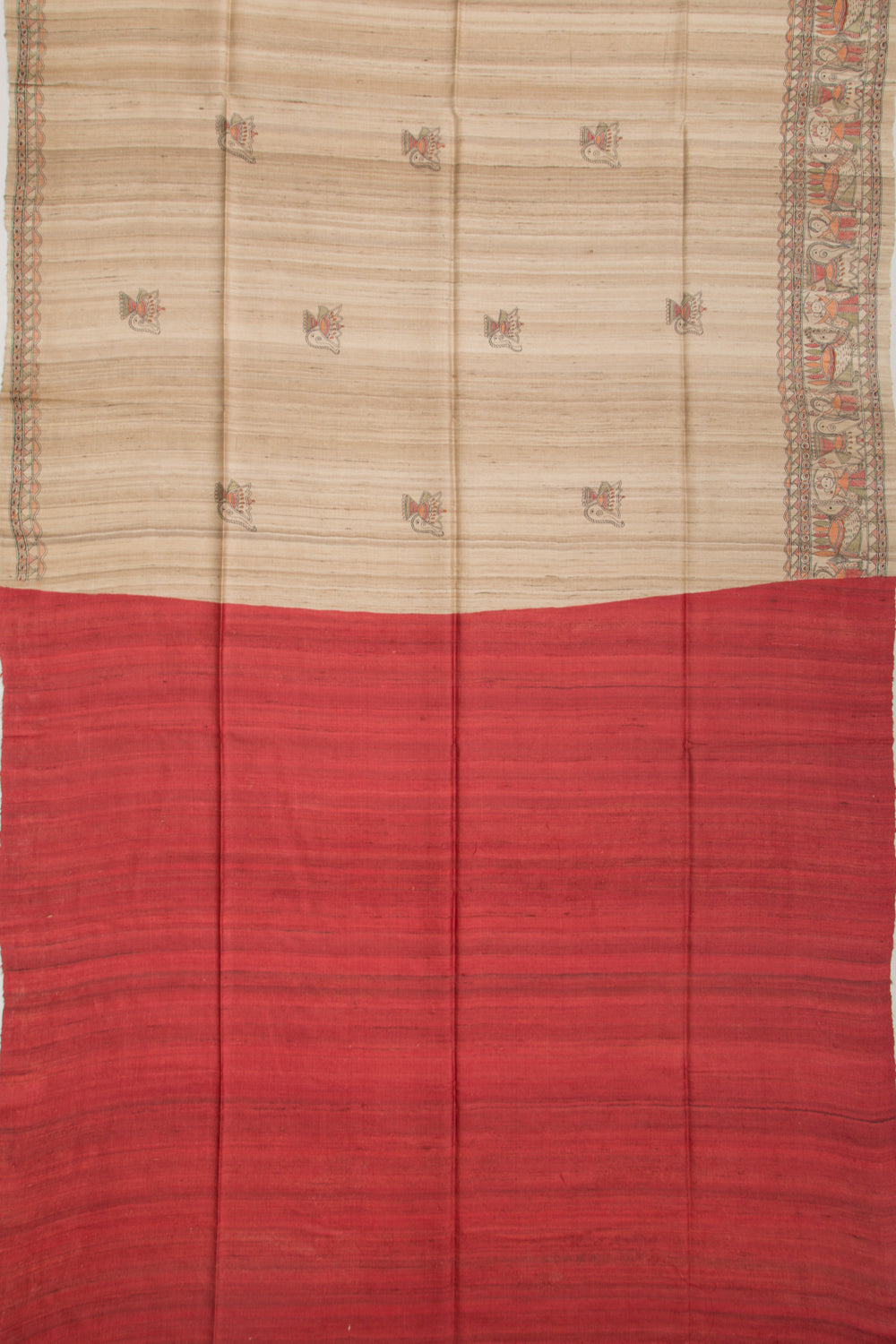 Tussar Butta Beige Saree
