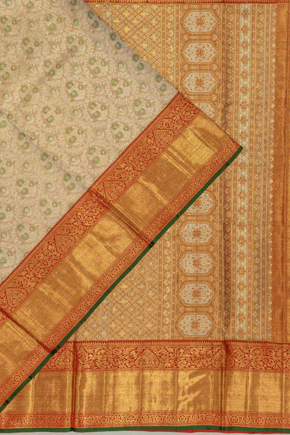 Kanchipuram Silk Tissue Brocade Gold Saree