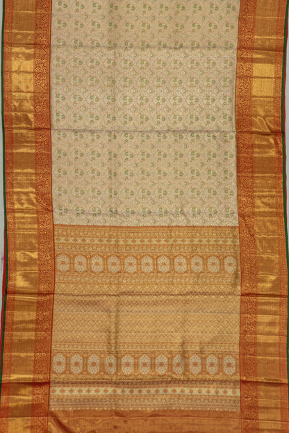 Kanchipuram Silk Tissue Brocade Gold Saree