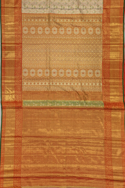 Kanchipuram Silk Tissue Brocade Gold Saree