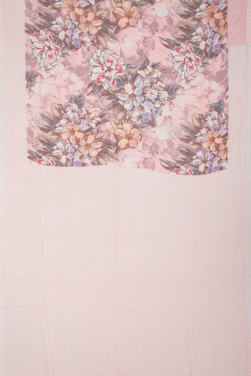 Georgette Floral Printed Baby Pink Saree