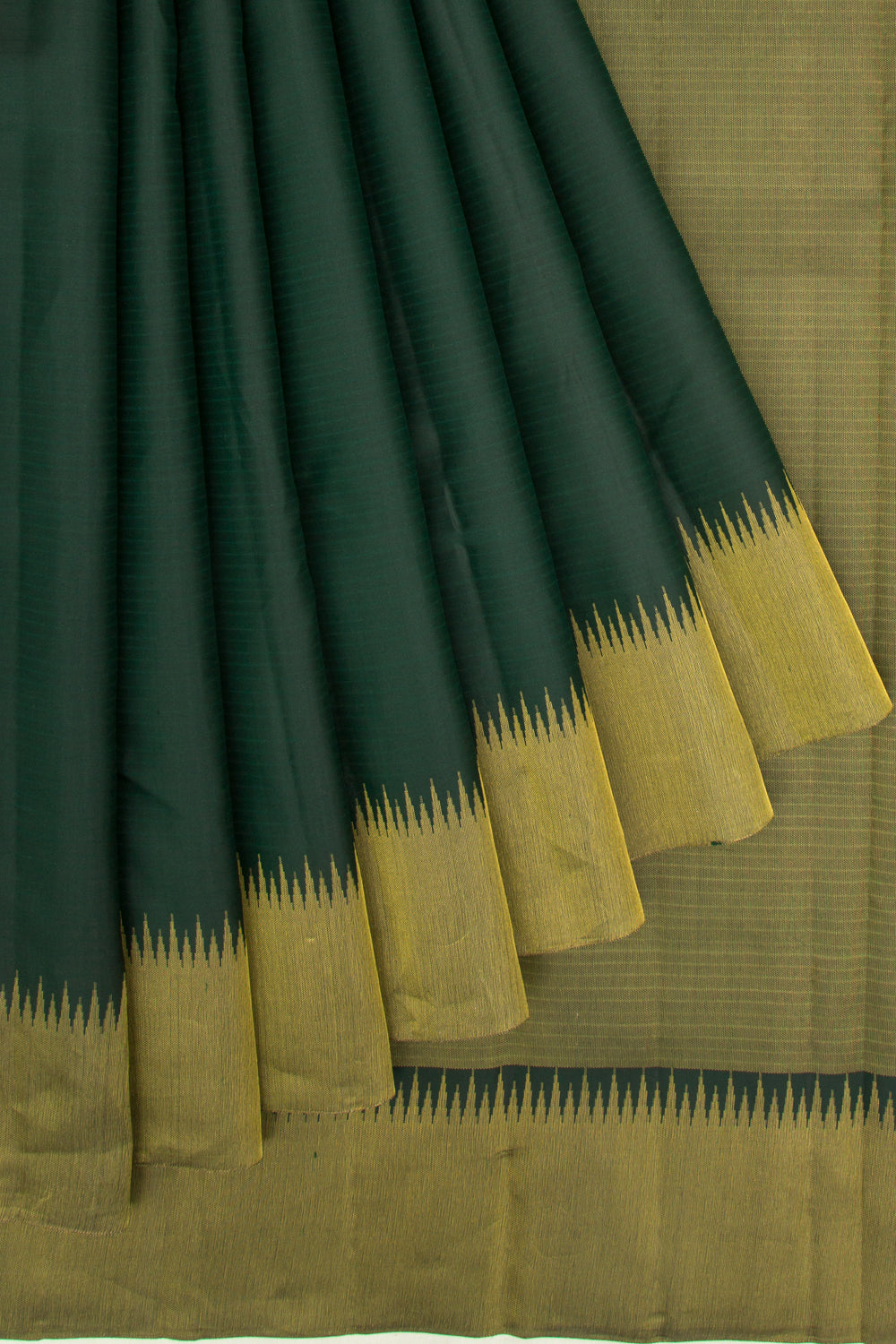 Taranga Kanchi Silk Jacquard Bottle Green Saree