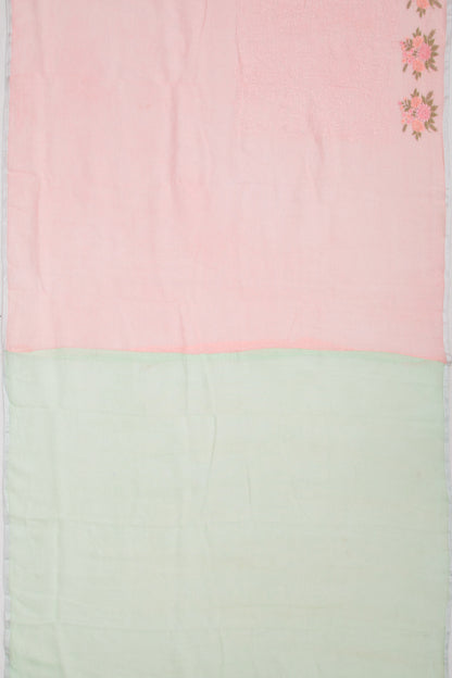 Linen Embroidery Pink Saree