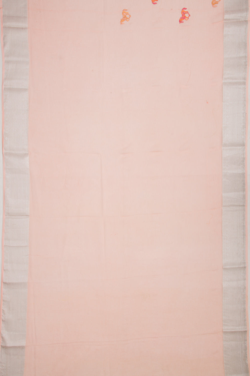 Soft Kota Silk Embroidery Butta Pastel Orange Saree