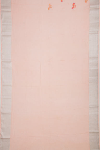 Soft Kota Silk Embroidery Butta Pastel Orange Saree
