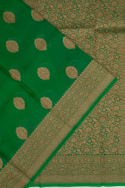 Organza Butta Dark Green Saree