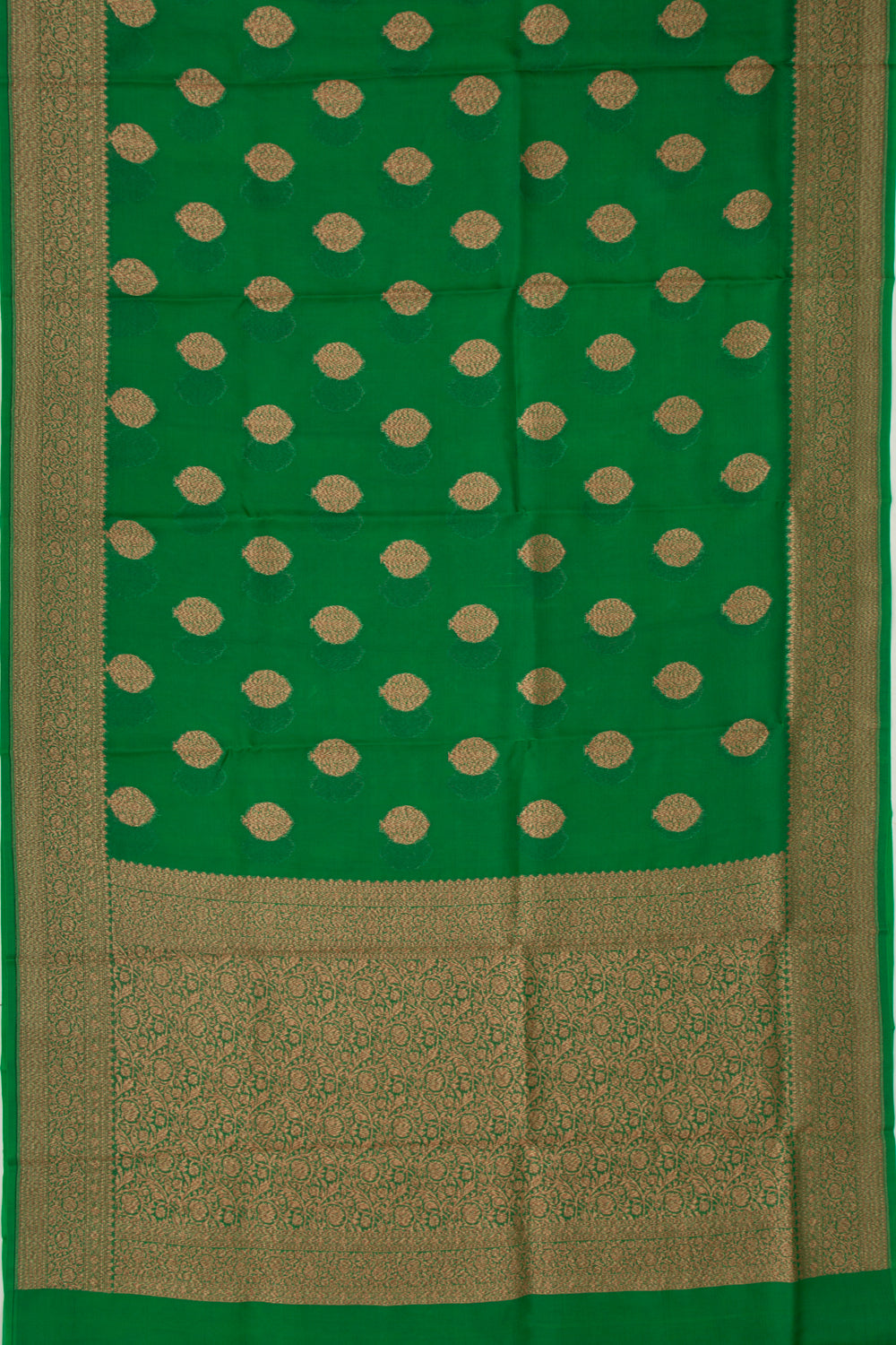 Organza Butta Dark Green Saree