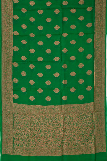 Organza Butta Dark Green Saree