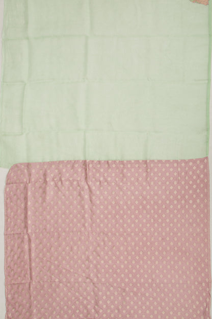 Organza Embroidery Butta Green Saree