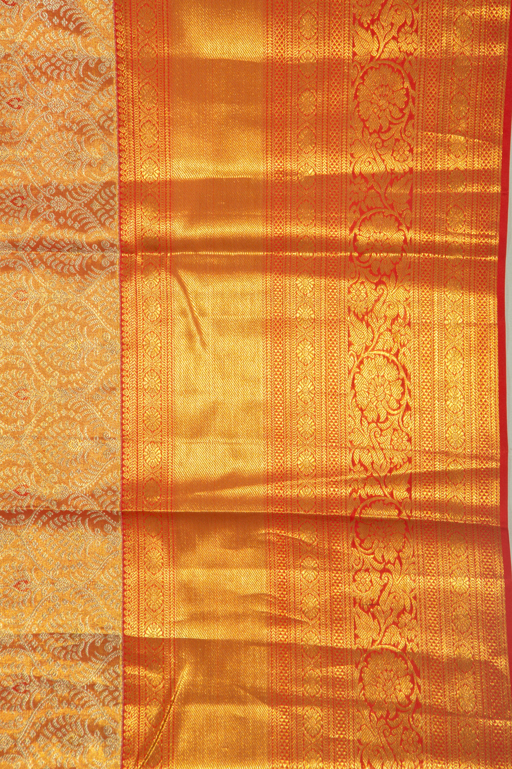 Taranga Kanchi Silk Tissue Brocade Orange Saree