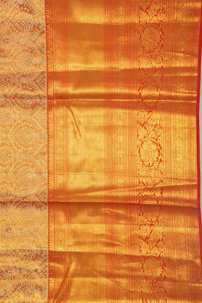 Taranga Kanchi Silk Tissue Brocade Orange Saree