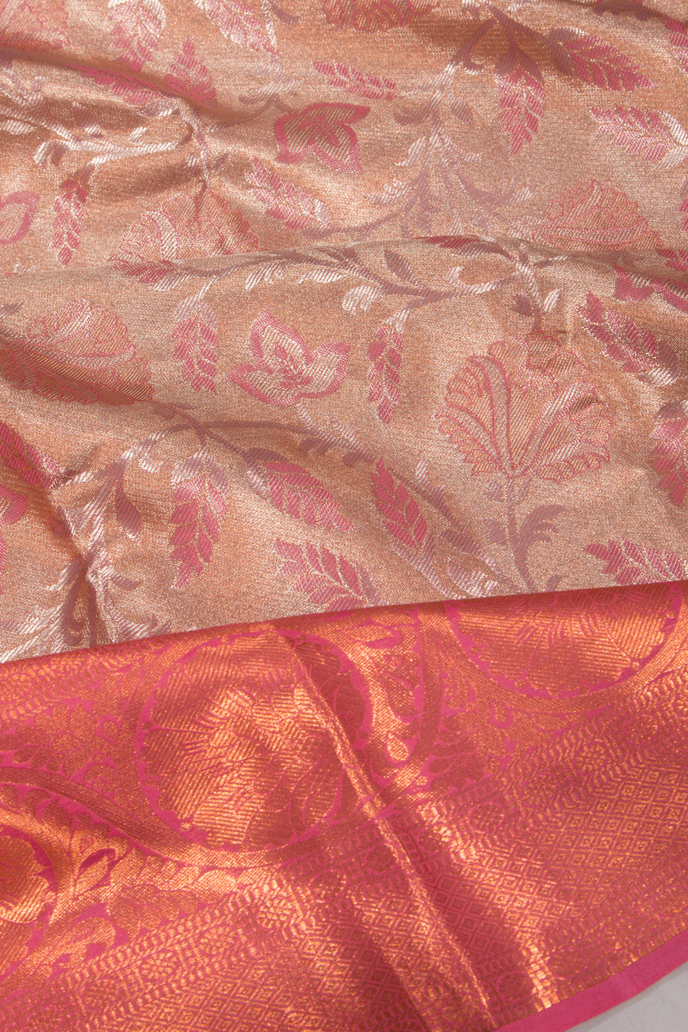 Taranga Kanchi Silk Tissue Jaal Baby Pink Saree